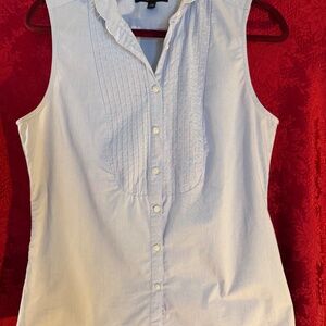 Banana Republic Riley Shirt Light Blue Sleeveless Size 10